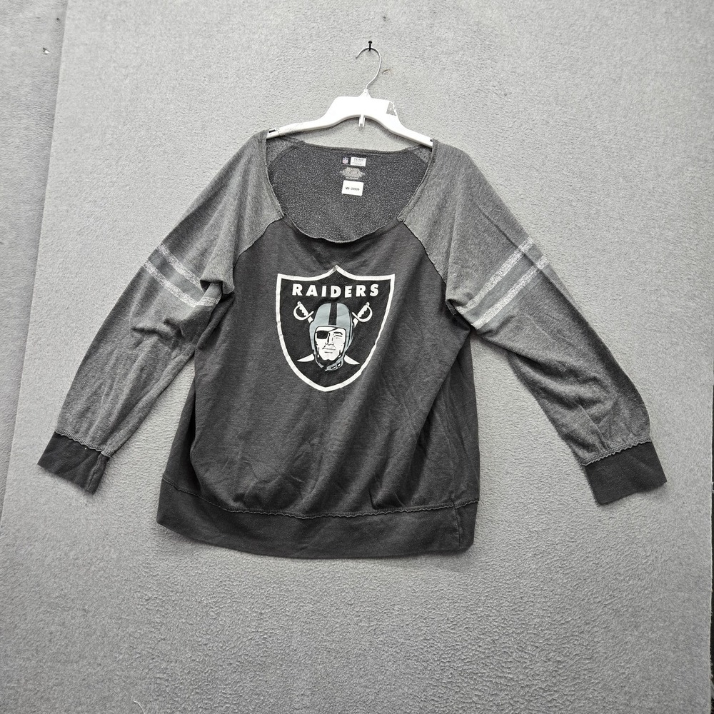 Las Vegas Raiders Women Sweatshirt 3XL Gray NFL Team Apparel Off The Shoulder